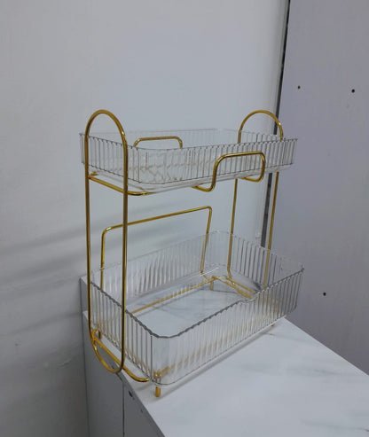Acrylic Double layer cosmetic organizer