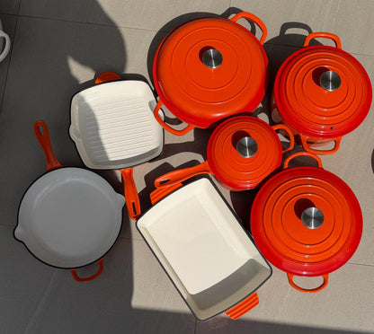 11pcs Enamel cast iron cookware