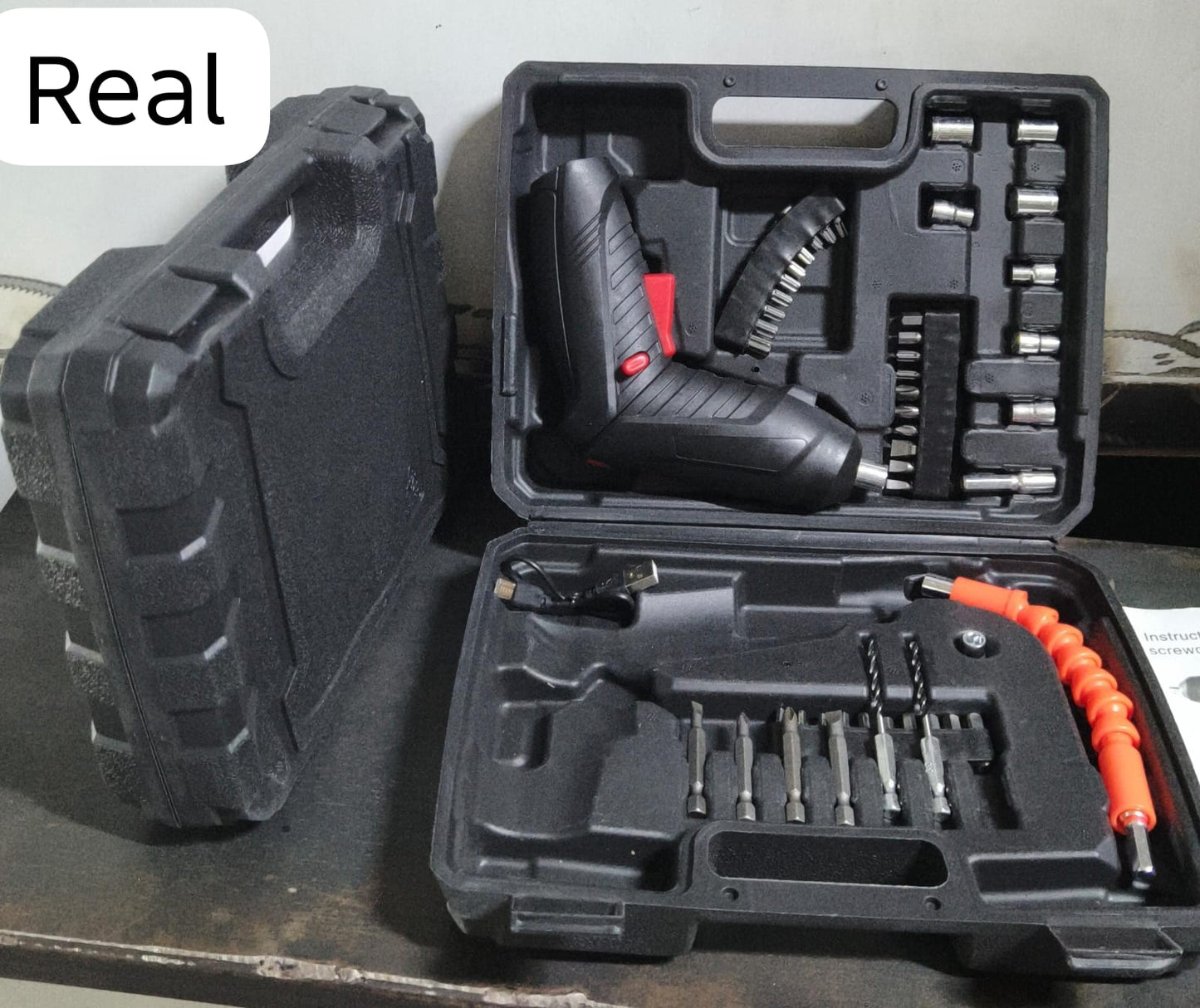 Rechargeable drill screw driver tool box set