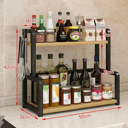 Stainless Steel Kitchen Storage Rack, Countertop Seasoning Multi-layer Storage Rack, Shelf Saving Space