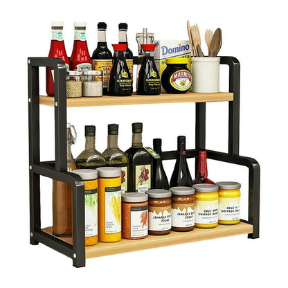 Stainless Steel Kitchen Storage Rack, Countertop Seasoning Multi-layer Storage Rack, Shelf Saving Space