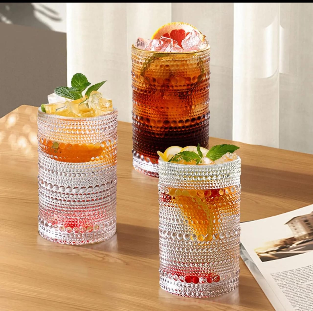 High borosilicate juice glasses