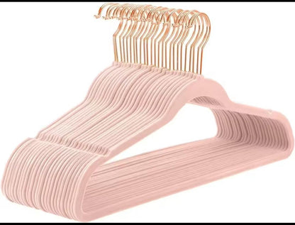 Luxury velvet premium Rose Gold antislip hangers 10 piece 