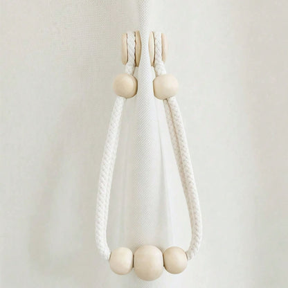 Magnetic curtain tie backs with wooden beads 