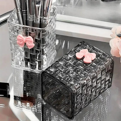 Acrylic makeup brushes storage