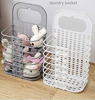Hard plastic wall mounted Foldable laundry basket