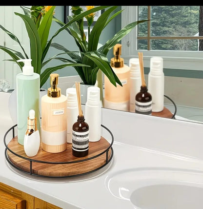Wooden Lazy Susan Organizer