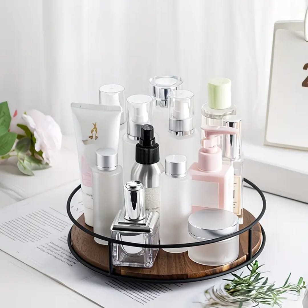 Wooden Lazy Susan Organizer