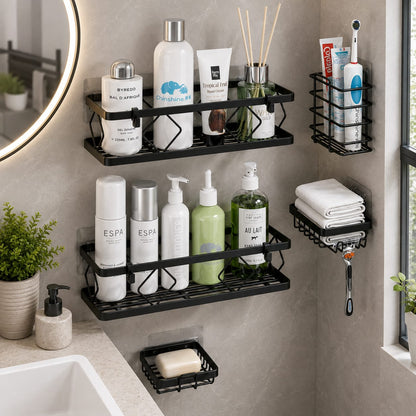 5-Piece Wall-Mounted Bathroom Organizer Set