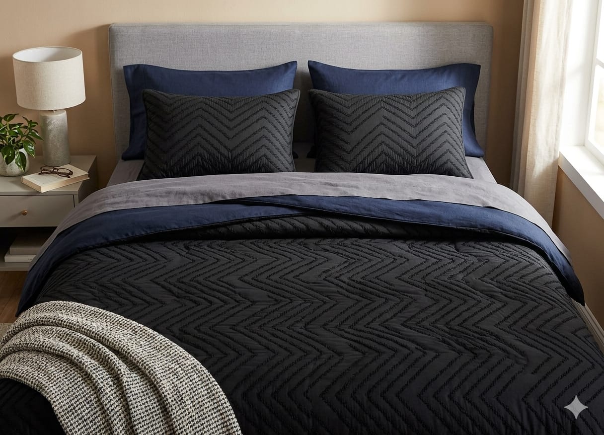 6pc tufted duvetcover, One bedsheet and four pillowcases