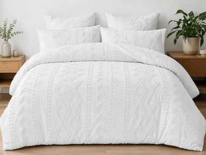 6pc tufted duvetcover, One bedsheet and four pillowcases