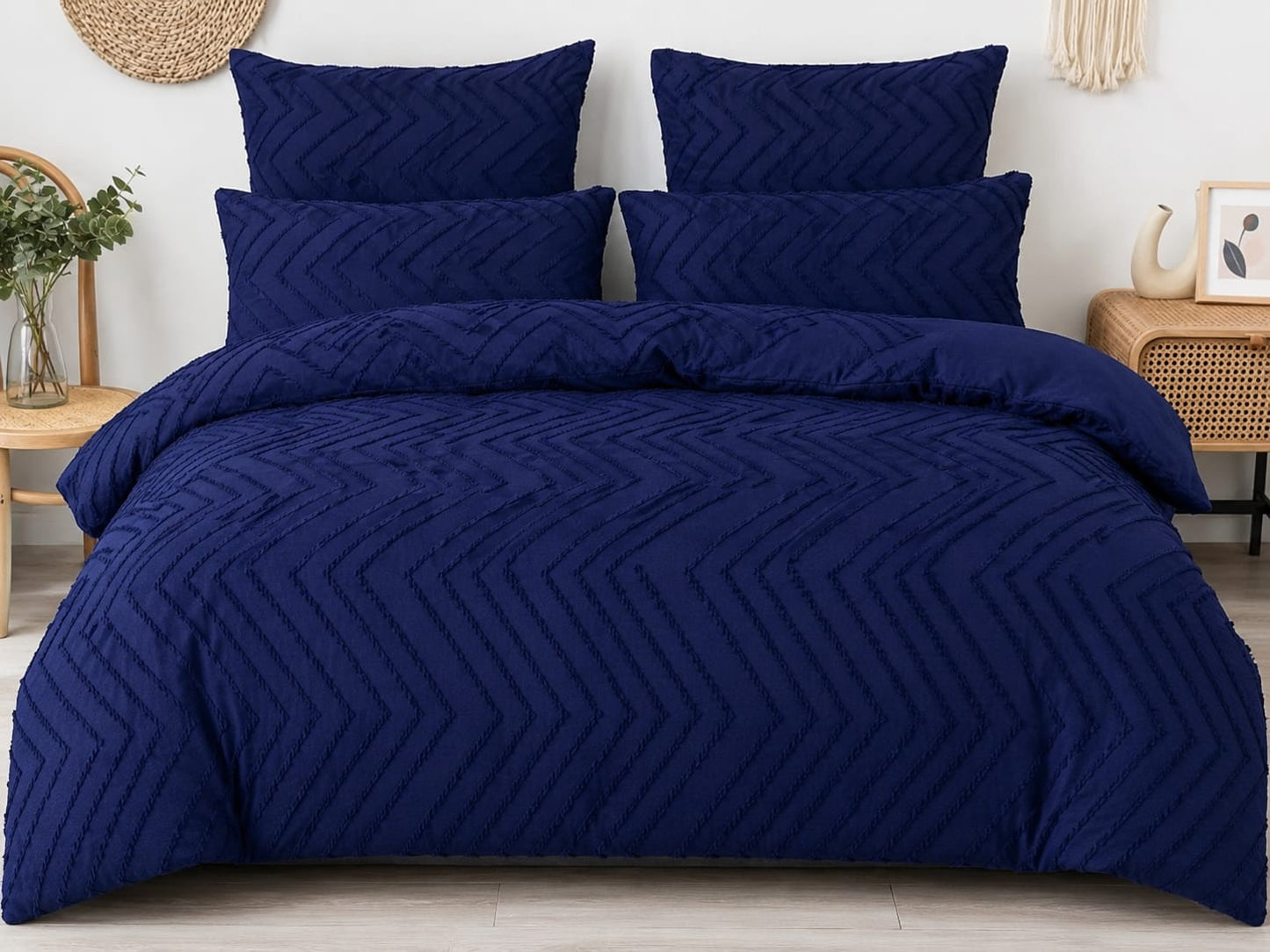 6pc tufted duvetcover, One bedsheet and four pillowcases