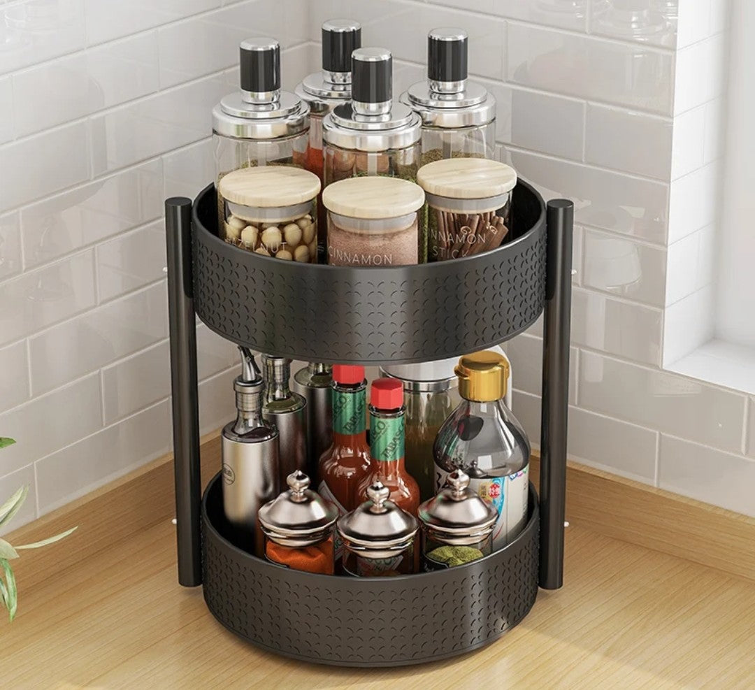 Rotating multifunctional spice rack/kitchen storage organizer