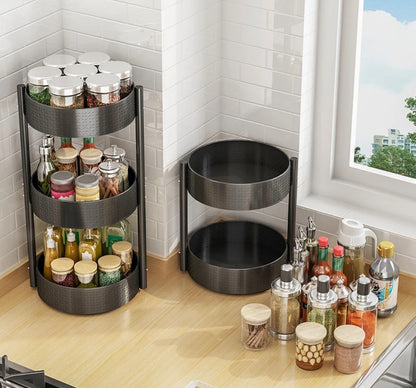 Rotating multifunctional spice rack/kitchen storage organizer