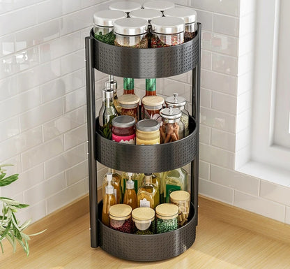 Rotating multifunctional spice rack/kitchen storage organizer