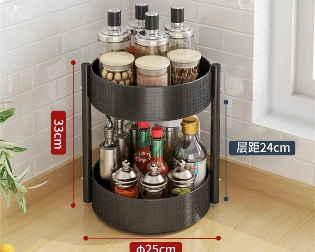 Rotating multifunctional spice rack/kitchen storage organizer