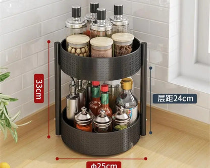 Rotating multifunctional spice rack/kitchen storage organizer