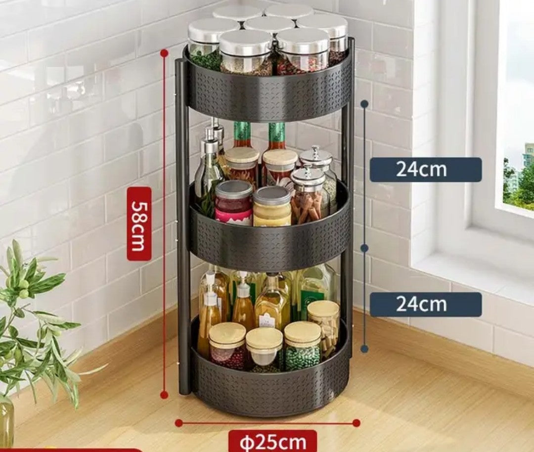 Rotating multifunctional spice rack/kitchen storage organizer