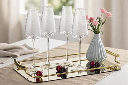 Wavy long Stem champagne/wine Glasses