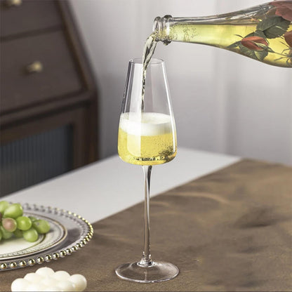High quality unique and stylish long stem wine/champagne glasses 