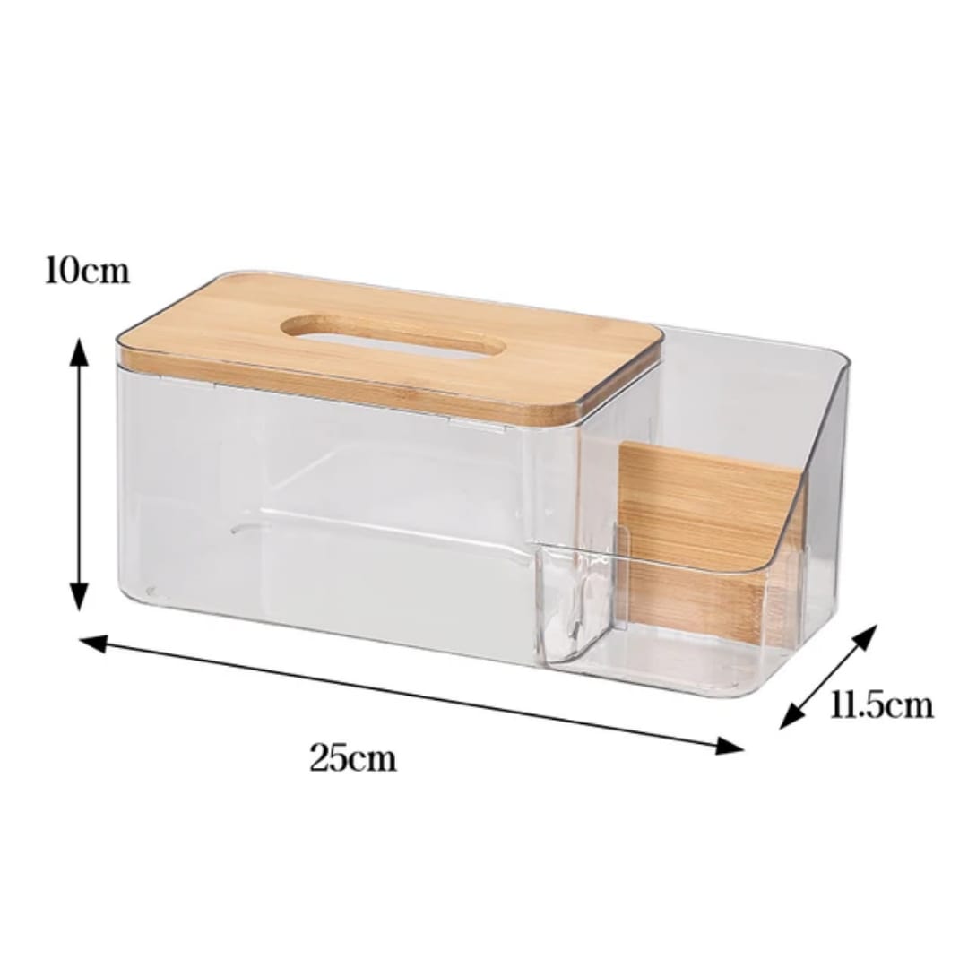 Acrylic clear servviete holders with bamboo lid