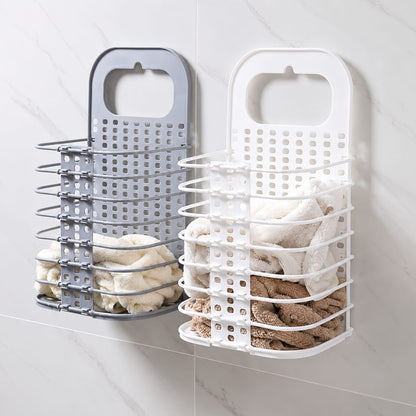Hard plastic wall mounted Foldable laundry basket