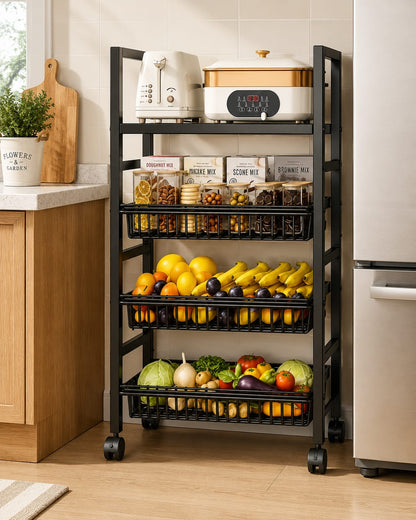 Heavy metallic Vegetable rack with movable wheels 
