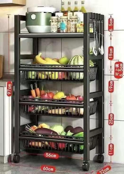 Heavy metallic Vegetable rack with movable wheels 