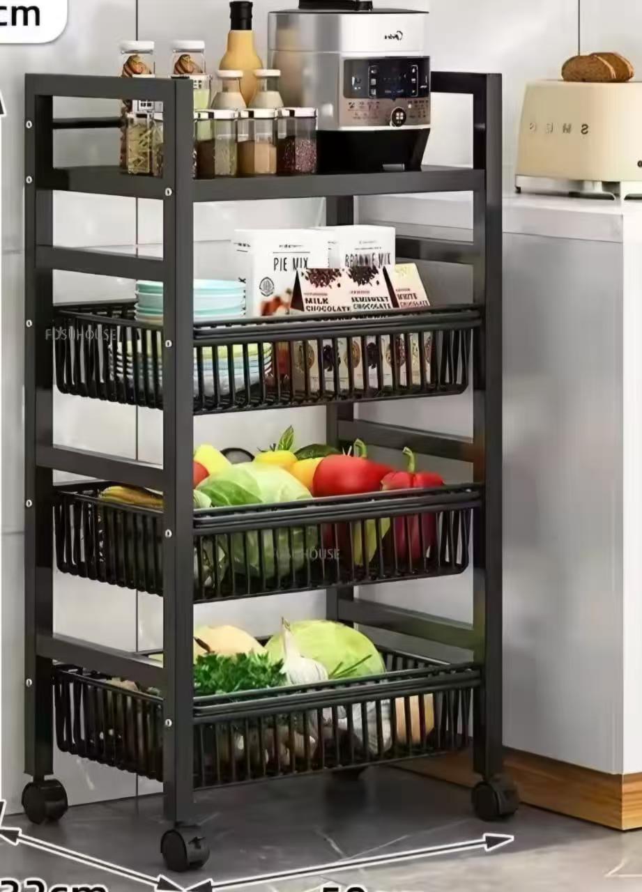 Heavy metallic Vegetable rack with movable wheels 