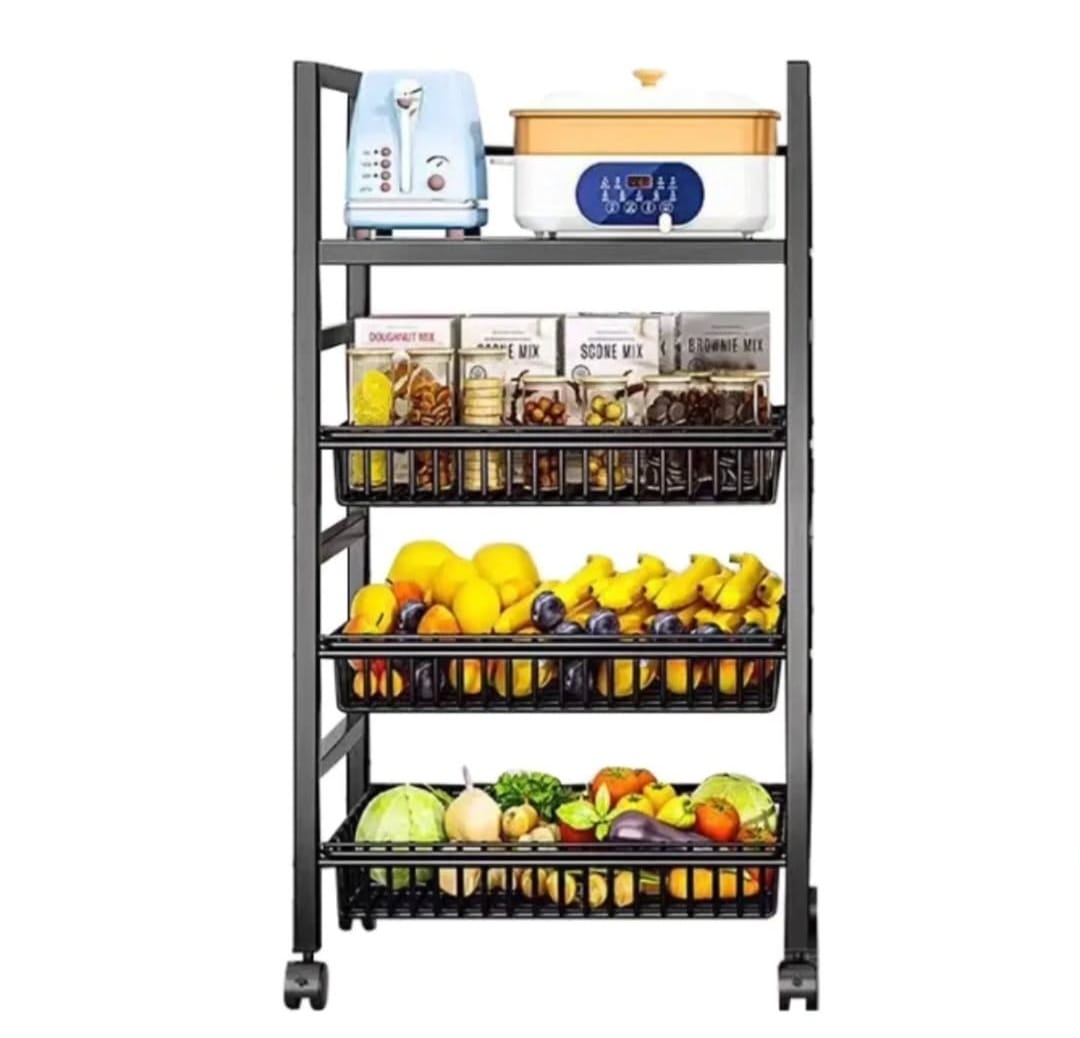 Heavy metallic Vegetable rack with movable wheels 