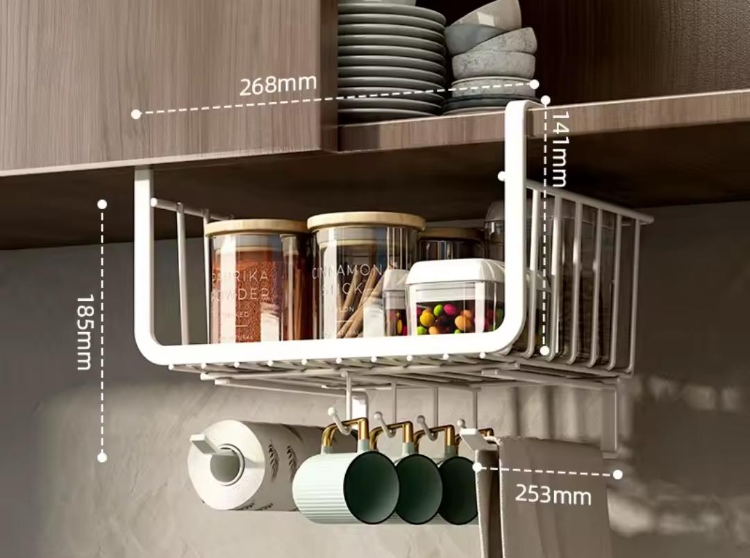 Metallic under shelf rack 