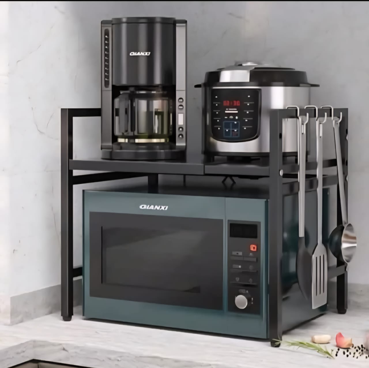 Single layer Heavy-duty Adjustable Microwave Stand    