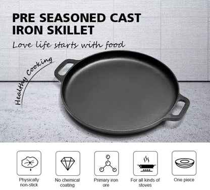 33cm Pre-seasoned Skillet Cast iron/Griddle pan 