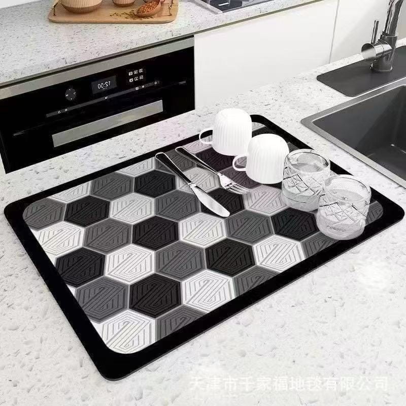 Super absorbent Nonslip dish drain mat /dish drying mat