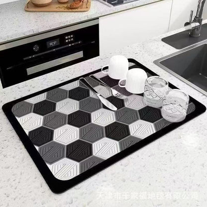 Super absorbent Nonslip dish drain mat /dish drying mat