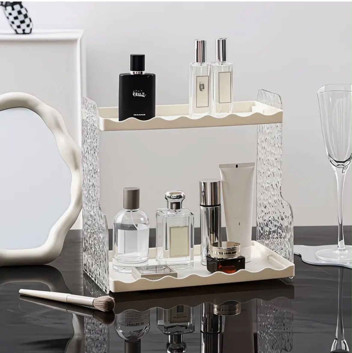 Modern Glacier Pattern Vanity & Storage Rack