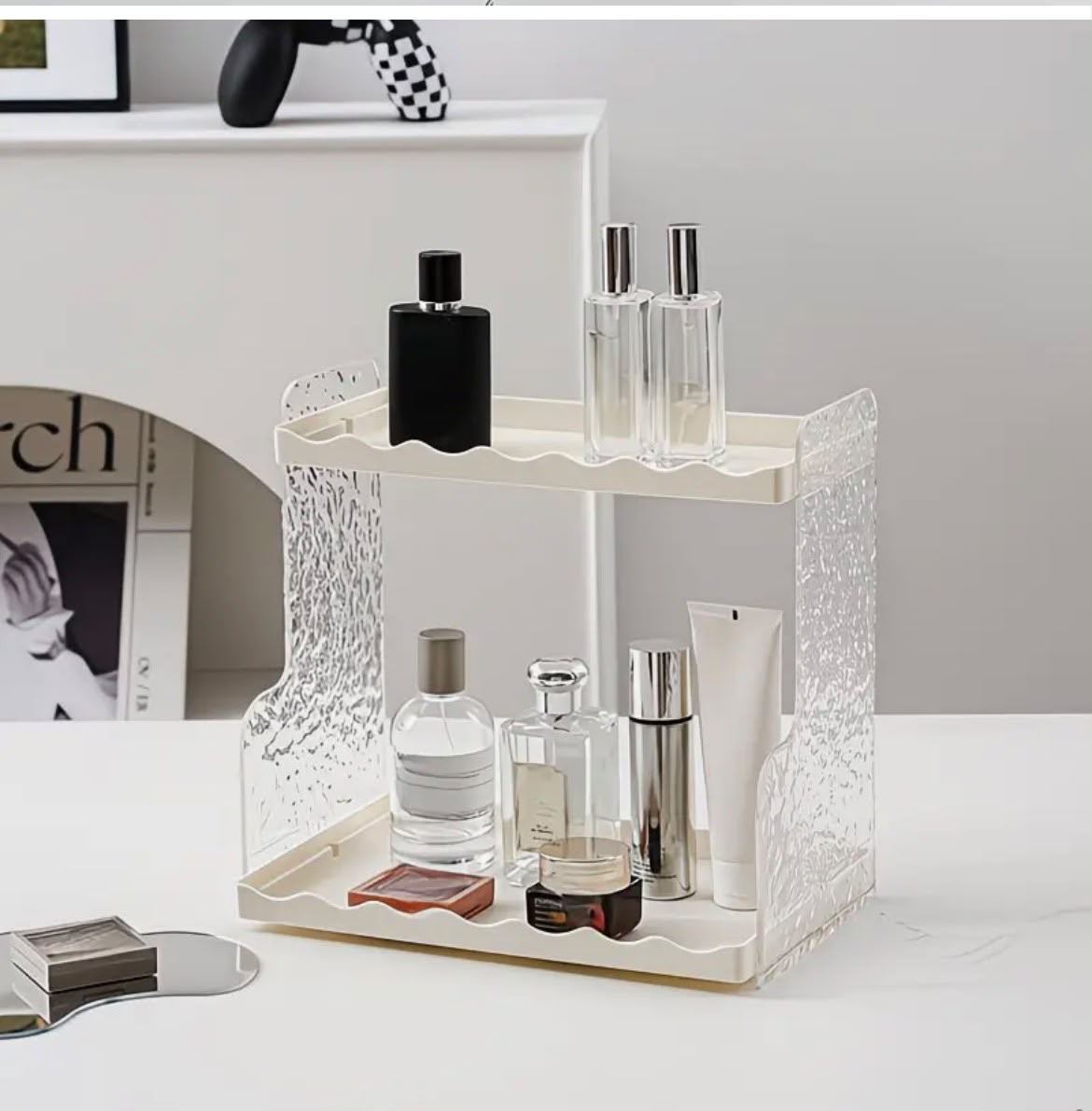 Modern Glacier Pattern Vanity & Storage Rack