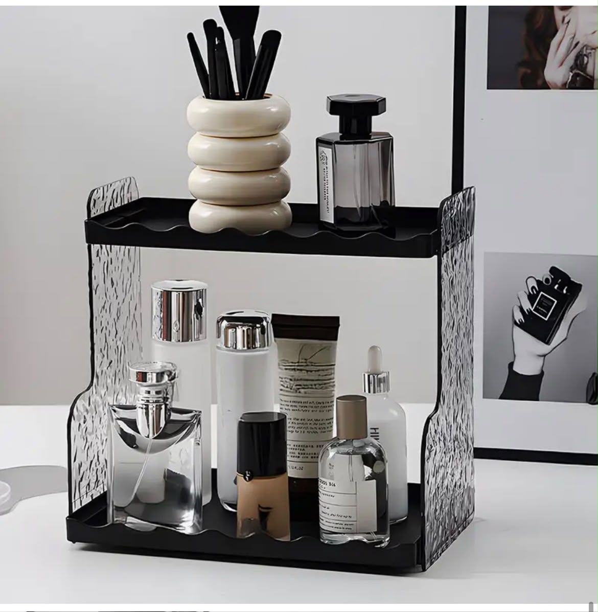 Modern Glacier Pattern Vanity & Storage Rack
