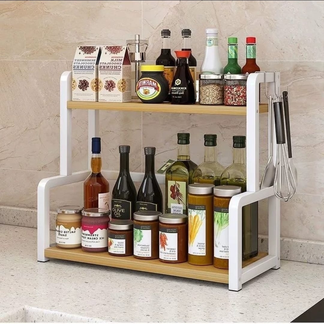 Stainless Steel Kitchen Storage Rack, Countertop Seasoning Multi-layer Storage Rack, Shelf Saving Space