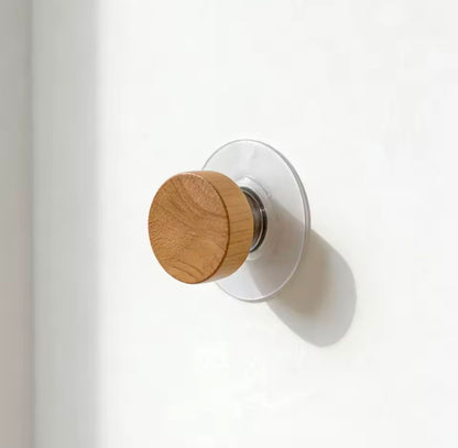 2Pcs Self-Adhesive Wooden Wall Hooks 