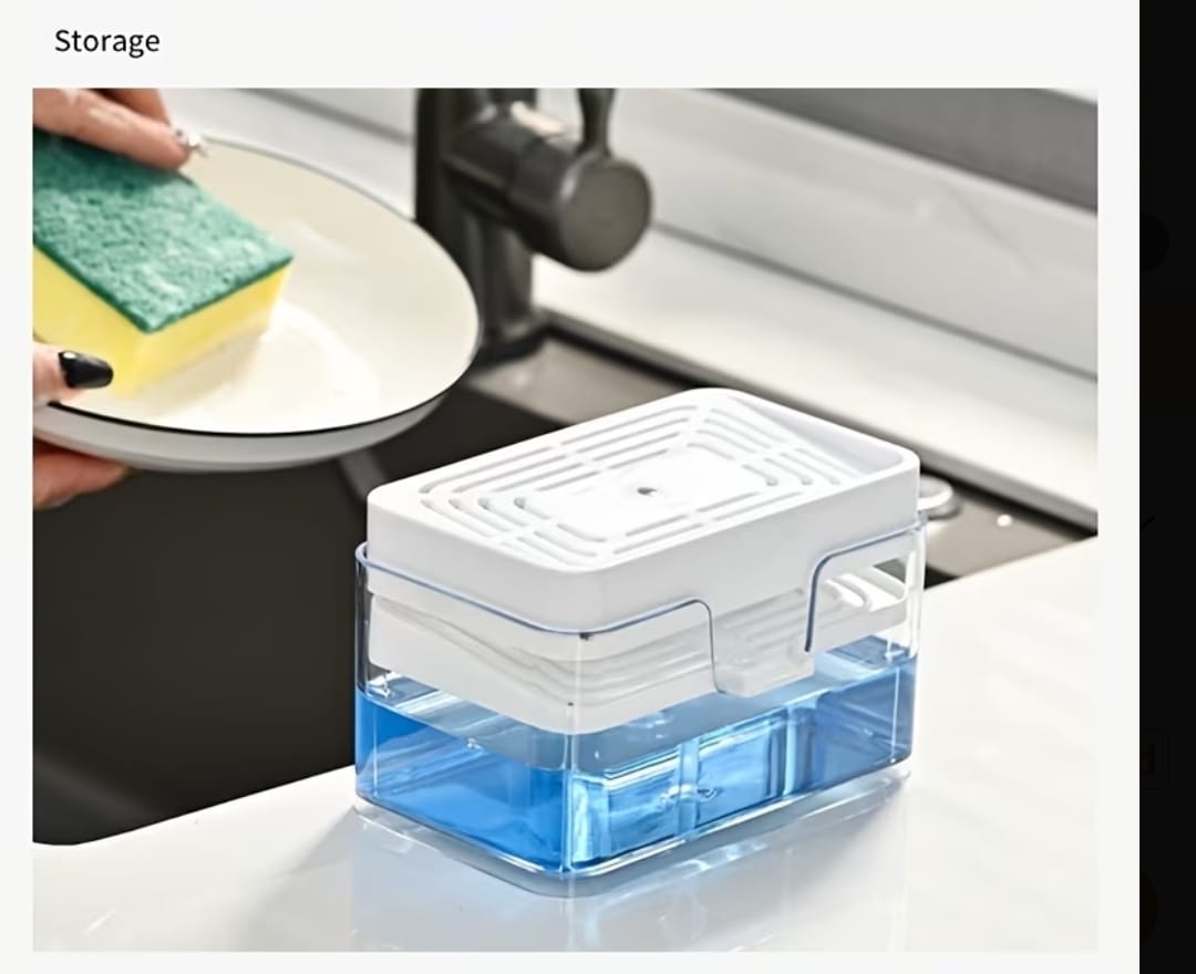 Creative kitchen sink drain soap dispenser with sponge
