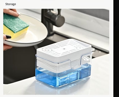 Creative kitchen sink drain soap dispenser with sponge