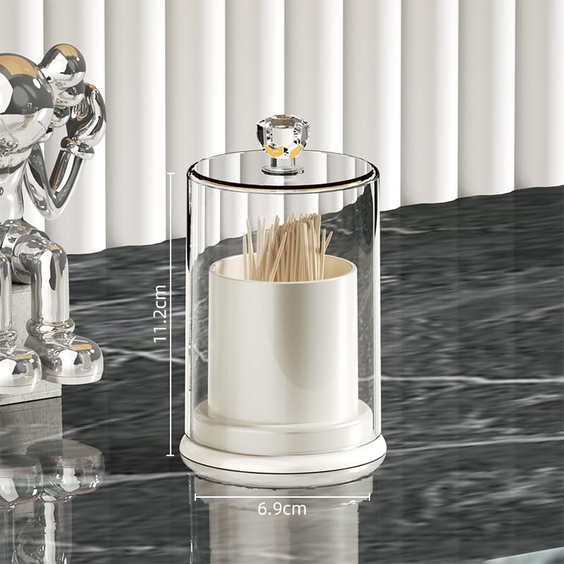 Light Luxury Toothpick & Cotton Swab Storage Box 