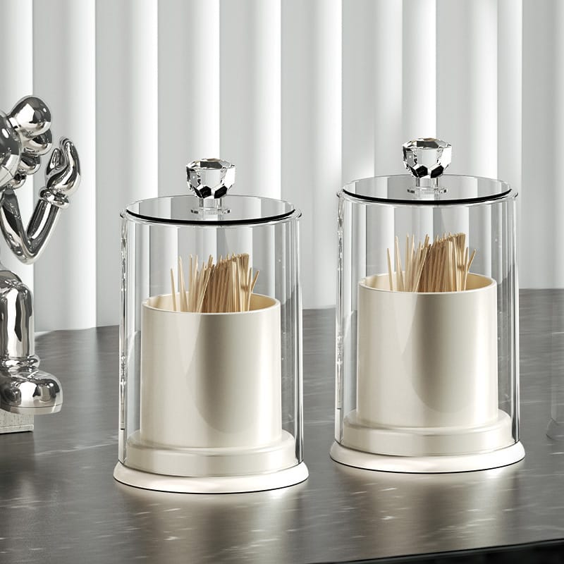 Light Luxury Toothpick & Cotton Swab Storage Box 