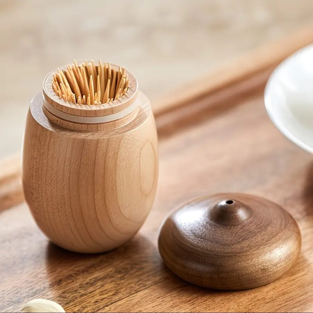 Creative Walnut Cotton Swab & Toothpick Holder