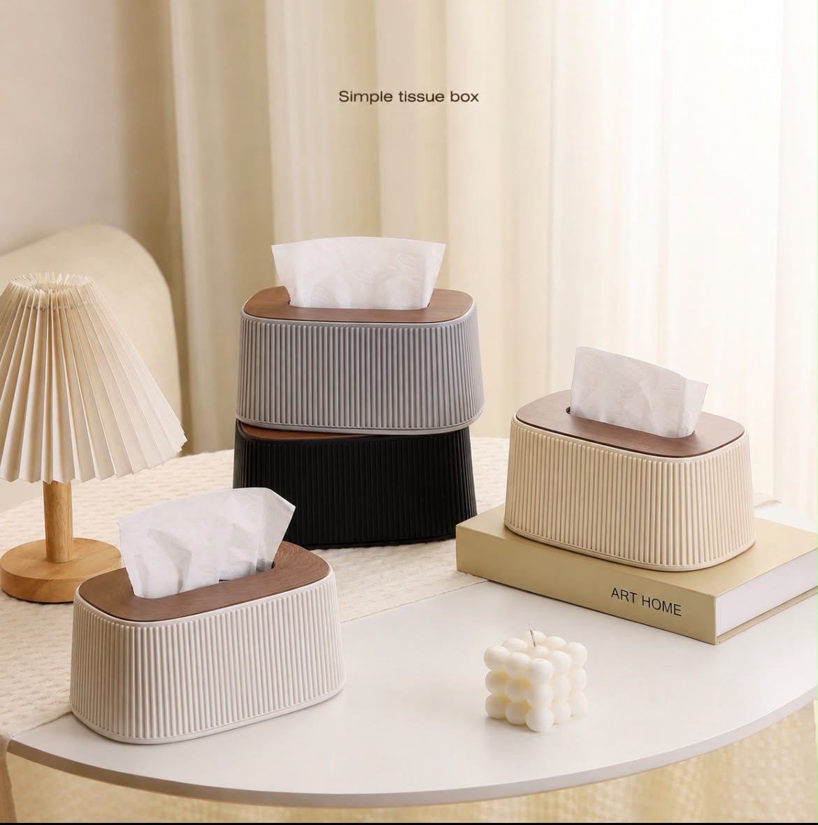 Aesthetic Vertical Striped Tissue Box