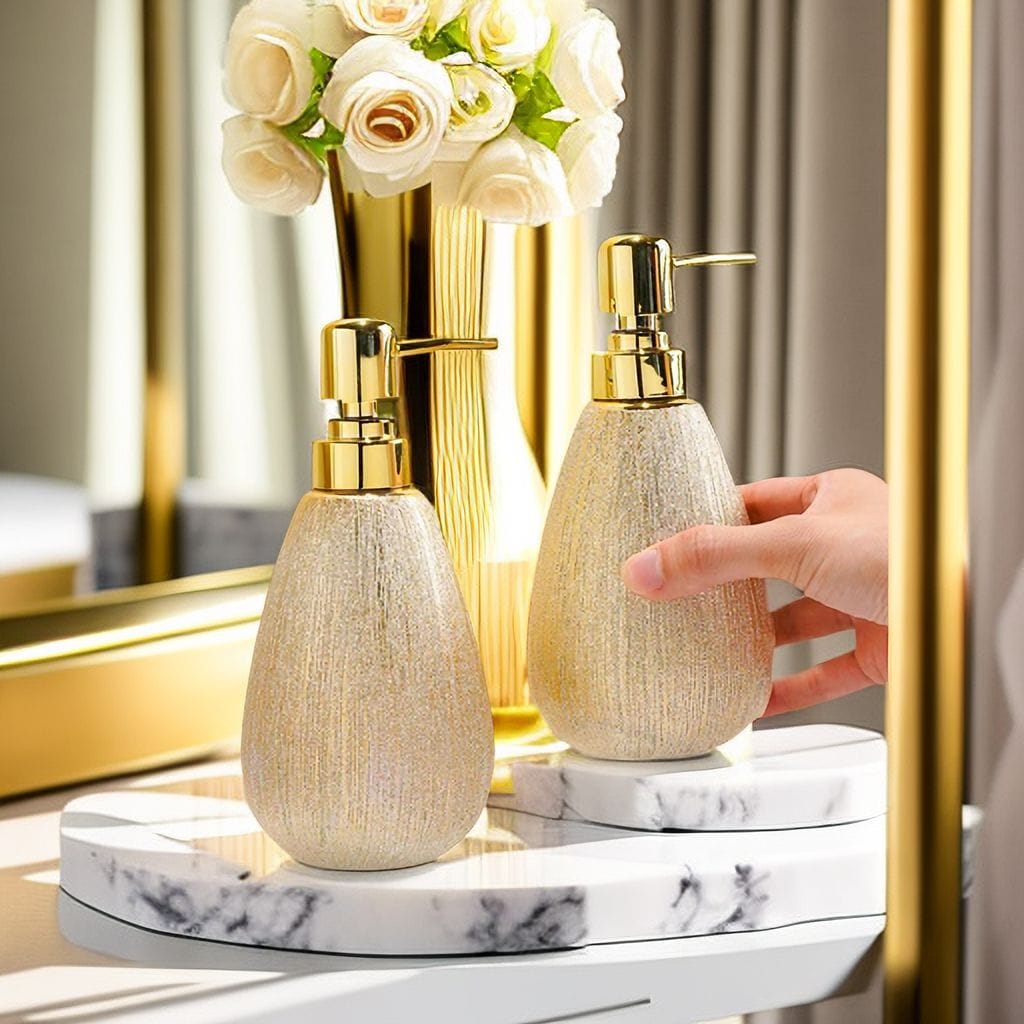 Golden Ceramic Press Bottle
