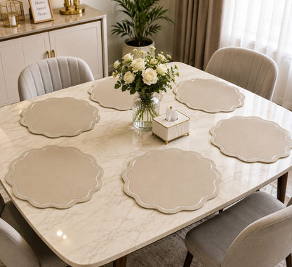 Modern Round faux leather PVC Table mats for Dinning 