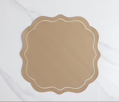 Modern Round faux leather PVC Table mats for Dinning 