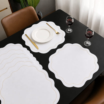 Modern Round faux leather PVC Table mats for Dinning 